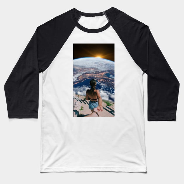 Take Me to the Edge of the World Baseball T-Shirt by sherifarts